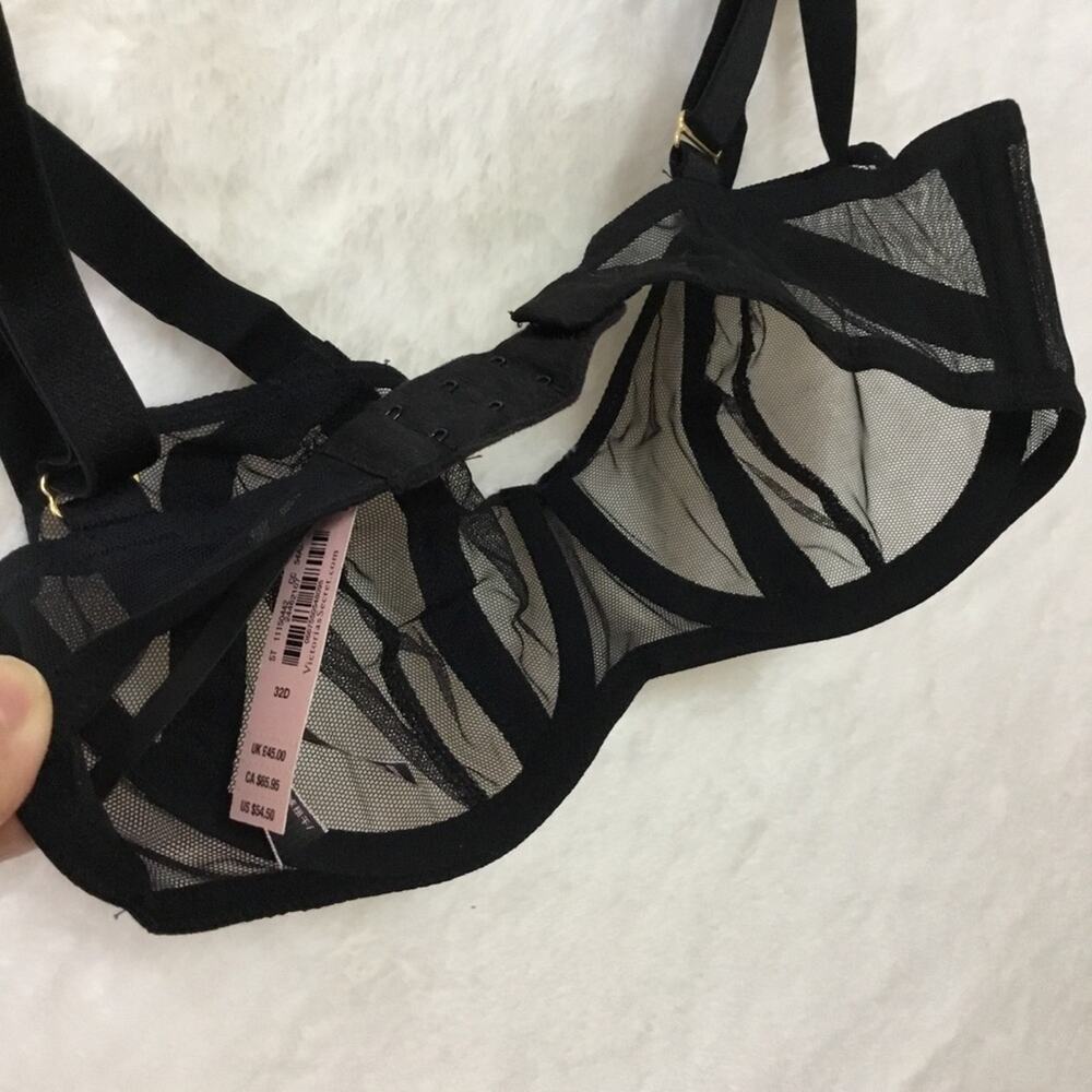 Victoria Secret Black Unlined Mesh Balconette Bra - Picture 6 of 10